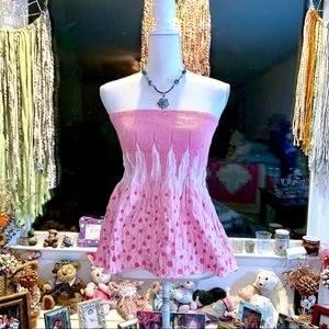 SD II Strapless Polka Dot Top / Skirt in Pink